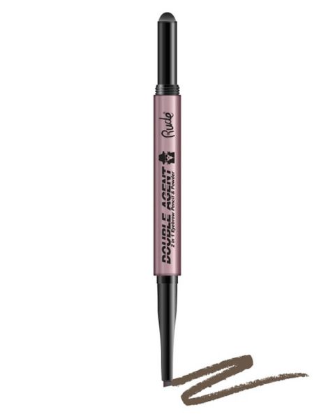 Rude Cosmetics Double Agent 2 in 1 Eyebrow Pencil & Powder Taupe (U) Rude Cosmetics Double Agent 2 in 1 Eyebrow Pencil & Powder Taupe (U)