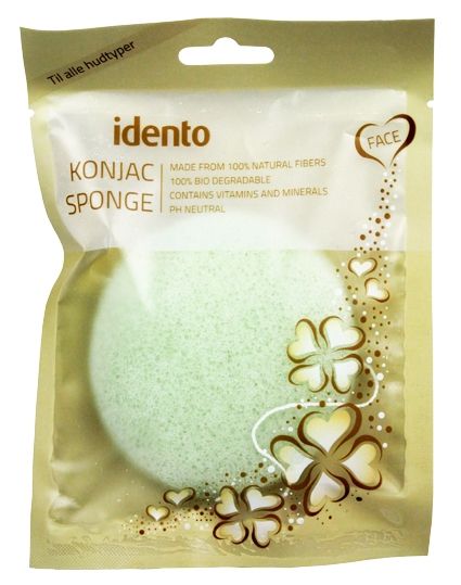 Idento Konjac Svamp - Circular - Green Tea (Grøn) Idento Konjac Svamp - Circular - Green Tea (Grøn)