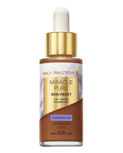 Max Factor Miracle Pure 2 In 1 Skin Reset Serum Foundation 95-100 Max Factor Miracle Pure 2 In 1 Skin Reset Serum Foundation 95-100