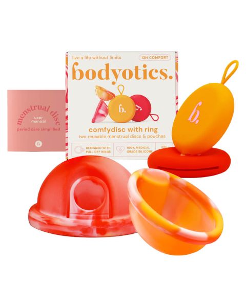 Bodyotics Comfydisc With Ring Two Reusable Menstrual Discs & Pouches