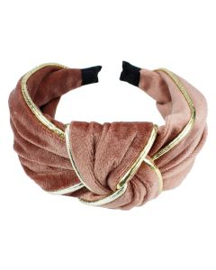 Everneed Velour Hårbøjle Rosa/Guld 