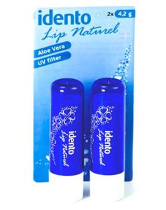 Idento Lip Naturel, Aloe Vera 2pak (Mørke Blå) 