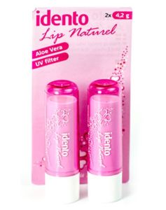 Idento Lip Naturel, Aloe Vera 2pak (Pink) 