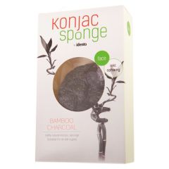 Idento Konjac Tør Svamp - Halfball - Bamboo Charcoal  