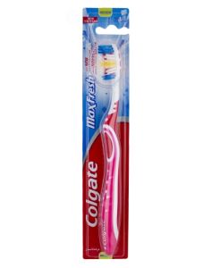 Colgate MaxFresh Tandbørste - Medium - Pink/Rød 