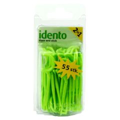 Idento Floss and Stick 2 in 1 - 55 stk - Grøn 