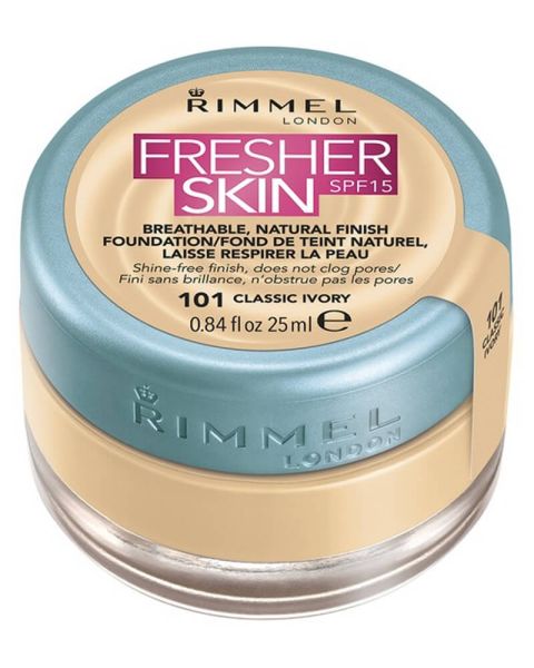 Rimmel Fresher Skin Foundation SPF 15 101 Classic Ivory