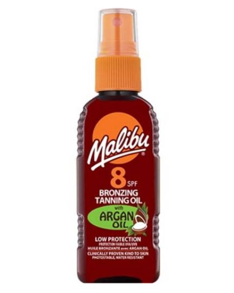 Malibu Bronzing Tanning Oil Spray Argan Oil SPF 8