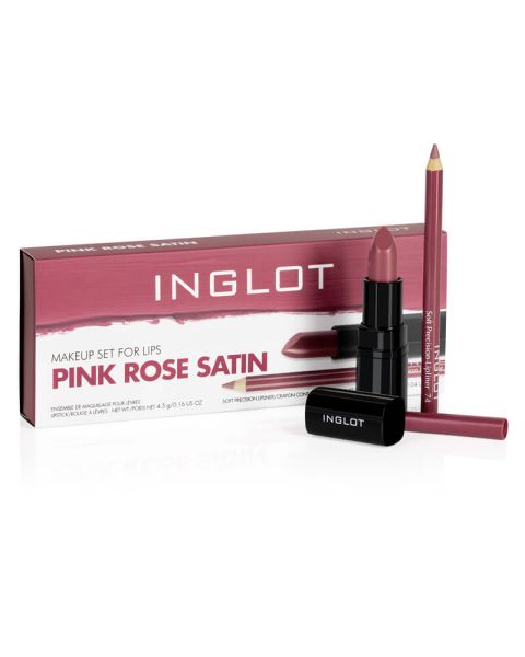 Inglot Makeup Set For Lips - Pink Rose Satin (U)