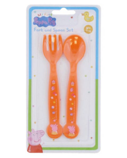 Peppa Pig Fork & Spoon Set Orange