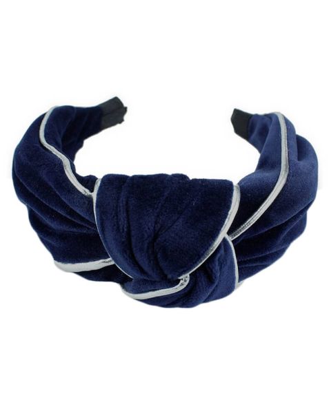 Everneed Velour Head Band Navy Blue/Silver (U)