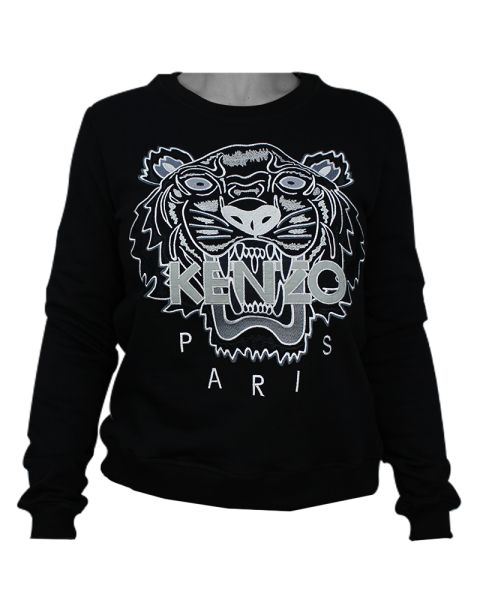 Kenzo Tiger Womans Sweatshirt Black/White S