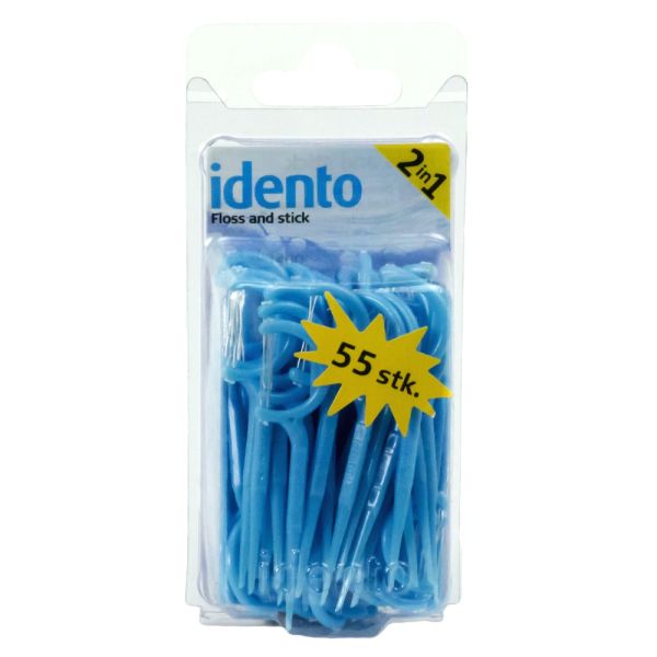 Idento Floss and Stick 2 in 1 Blå