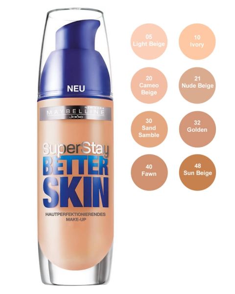 Maybelline SuperStay Better Skin, Flawless Finish Foundation - 21 Nude