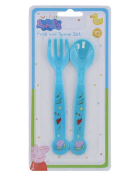 Peppa Pig Fork & Spoon Set Blue
