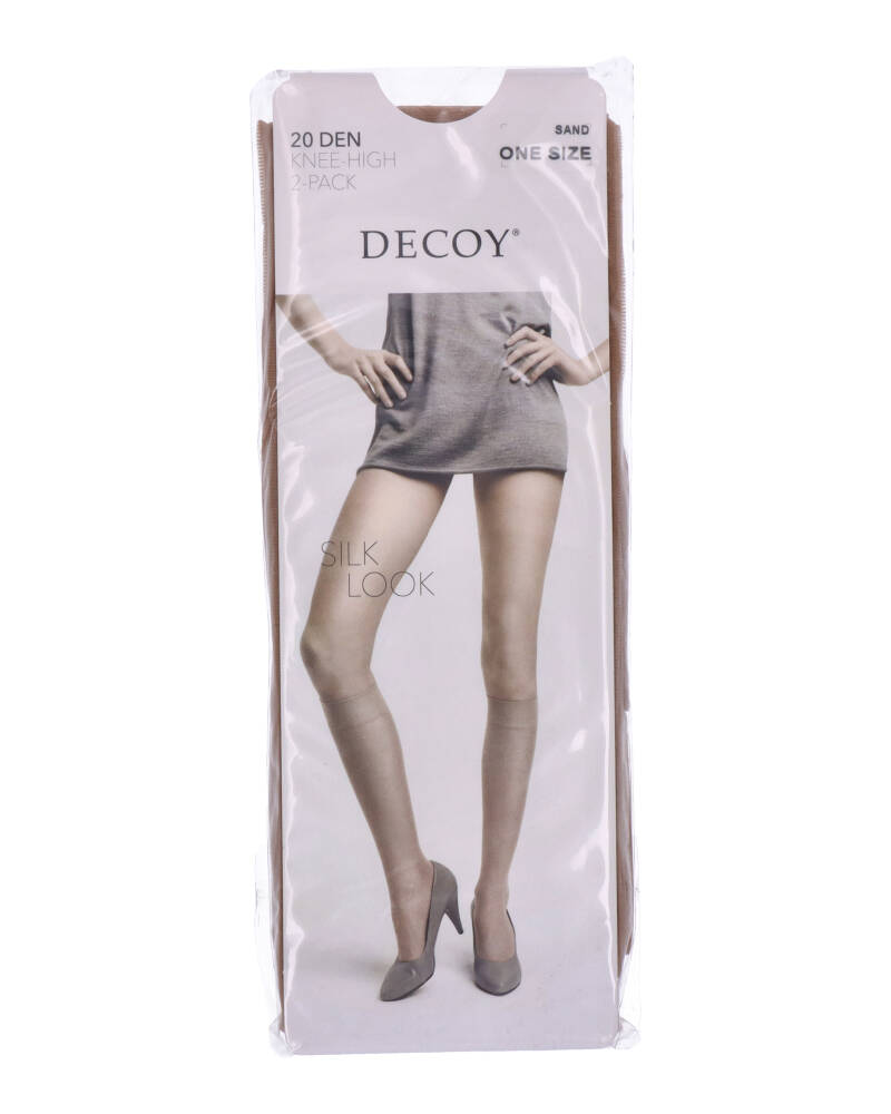 Decoy Silk Look (20 Den) Sand 2-Pack Knee High One Size