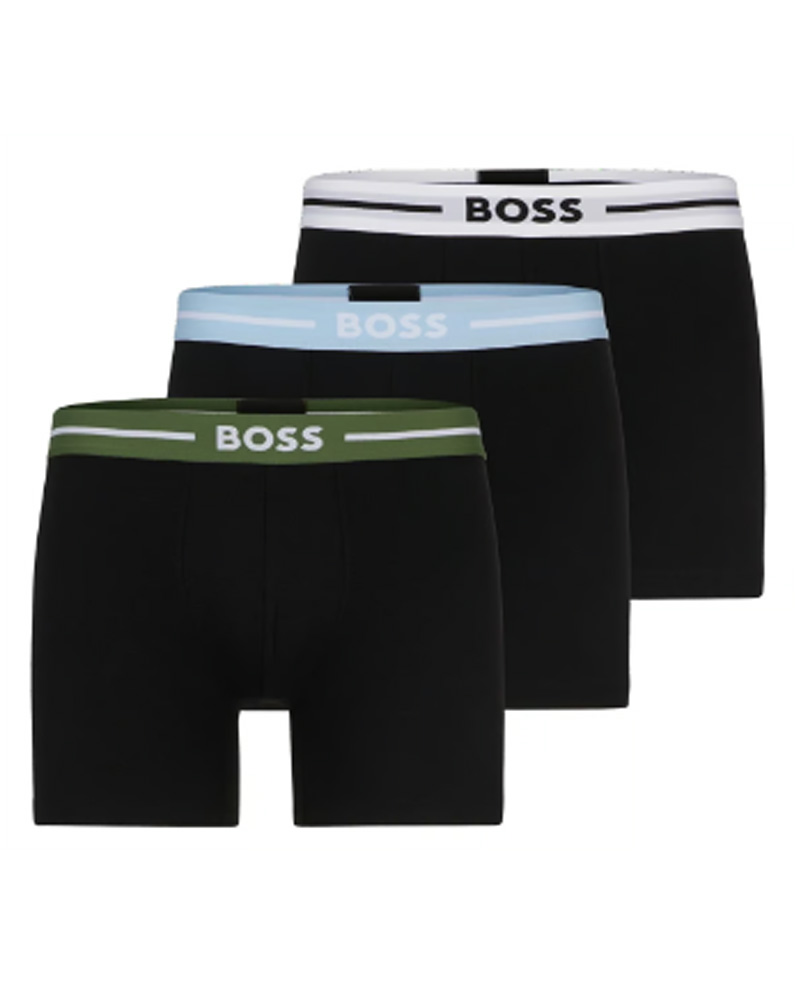 BOSS 3P Power Bold BoxerBr Svart bomull XX-Large Herre