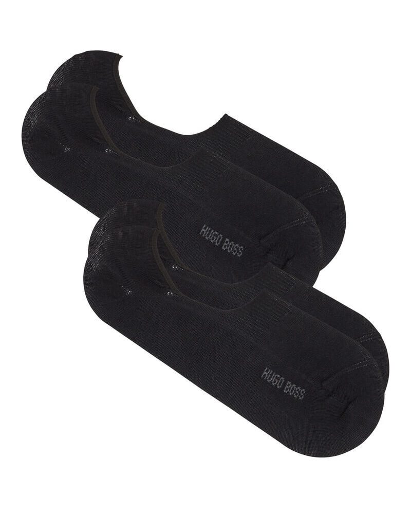 Boss Hugo Boss 2-pack Shoeliner Finest Soft Cotton Black Size 41-42 2 stk.
