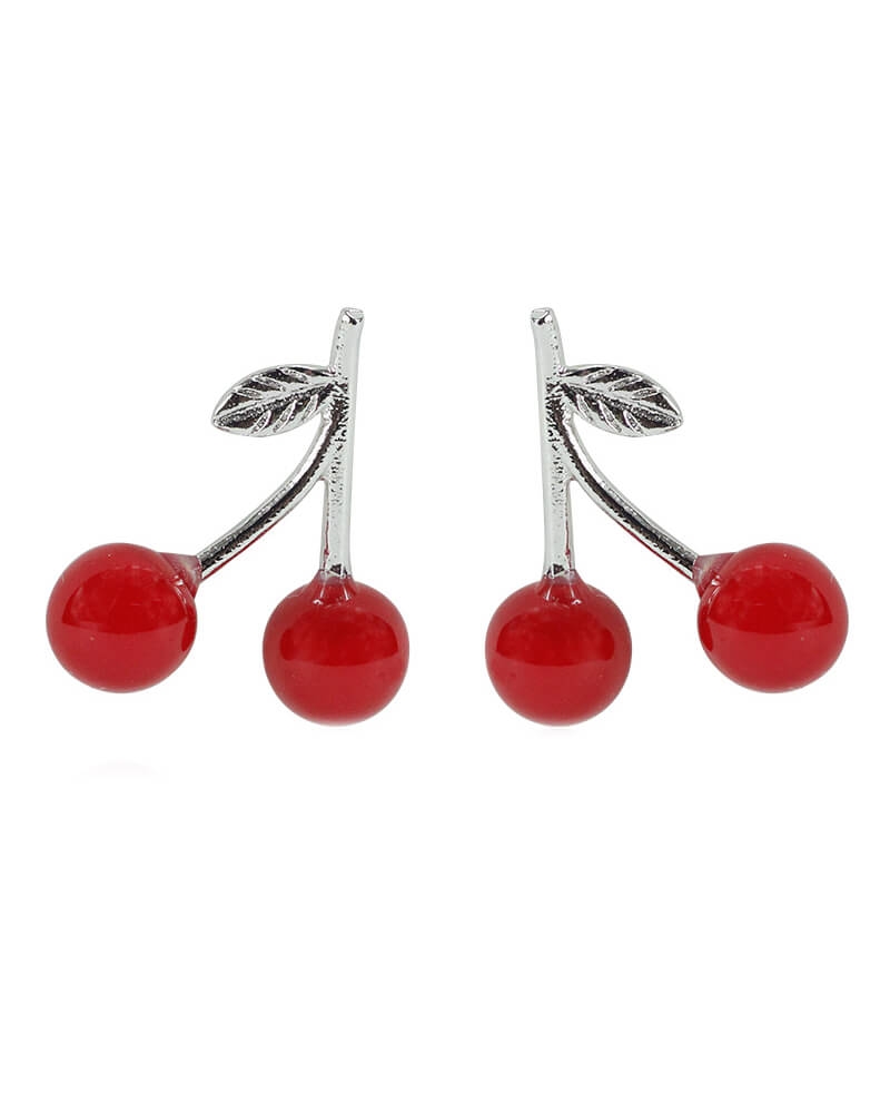 Everneed Cherry earrings red/silver (U)
