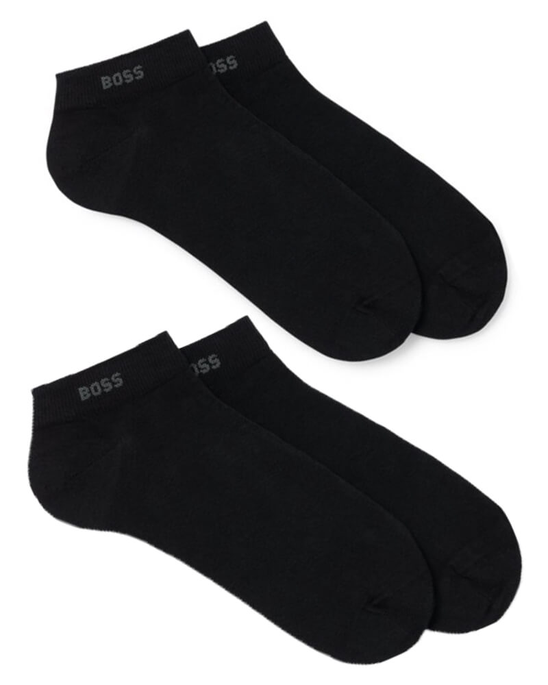 Boss Hugo Boss 2-pack Shoeliner Finest Soft Cotton Black Str 43-46   2 stk.
